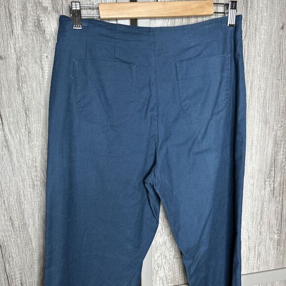 Uniqlo x Hana Tajima Pants Flat Front Pockets Straight Leg Blue Size 4 - Picture 8 of 8